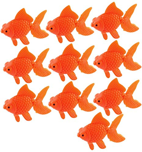 sourcing map Aquarium Dekoration Goldfische Kunststoff Ornamente für Aquarien orange 10 Stück de