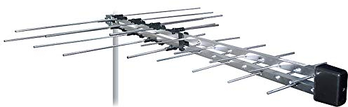 Metronic 525017 Antenna Logaritmica LTE 4G UHF-VHF, 32 elementi da esterno, in lega inossidabile