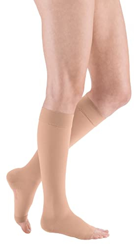 medi Duomed basic Kniestrümpfe ohne Spitze Unisex | Kompressionsstrümpfe CCL2 für Damen und Herren | Caramel | Größe III