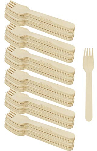 com-four® 120-teiliges Holz-Gabel-Set - Besteck aus Holz - umweltfreundliches und biologisch abbaubares Holzbesteck - nachhaltige Holzgabeln (120 Stück - Holzgabel)