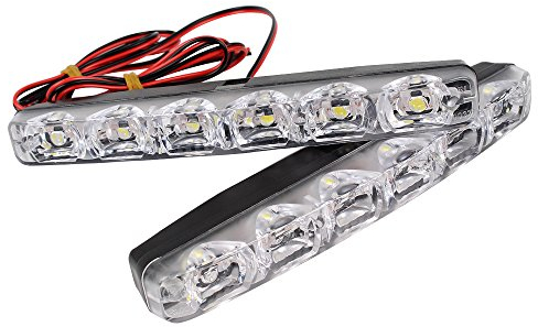 HEHEMM Lot de 2 Feux de Circulation diurnes DRL 6 LED Séquentiel Blanc Jaune Clignotants lumière de Jour