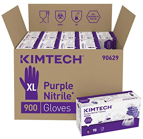 Kimtech Purple Nitrile Ambidextrous Gloves 90629 - Purple, XL, 10x90 (900 gloves)