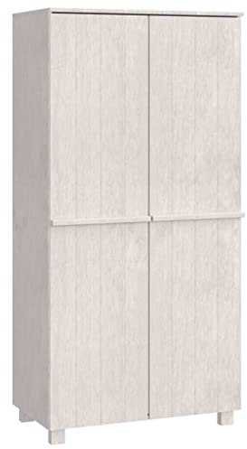 vidaXL Garderob HAMAR vit 89x50x180 cm massiv furu, klädskåp, klädgarderober, förvaringsskåp, klädgarderob, högskåp