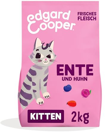 Edgard & Cooper Kitten Trockenfutter, (Ente & Huhn, 2kg), Getreidefrei, voll von frischem Fleisch und natürlichen Zutaten, geeignet für sterilisierte und aktive Katzen