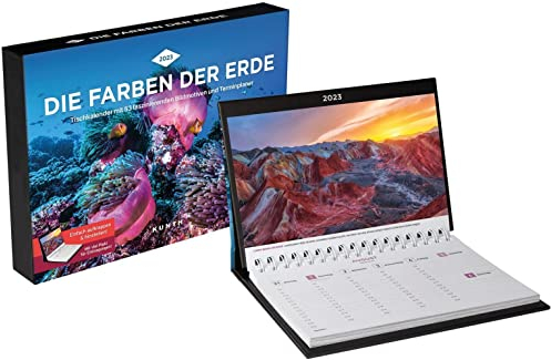Die Farben der Erde - Wochenkalender - Kalender 2023 - Kunth-Verlag - Aufstellkalender mit Spiralbindung - Tischkalender mit 53 faszinierenden Bildern und Terminplaner - 24 cm x 17,5 cm