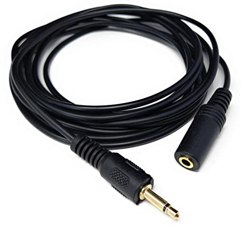 DRUT Câble d'extension Jack Mono 3.5mm vers Prise 3.5mm, connecteurs dorés, Prise mâle vers Prise Femelle 10 Pieds, 3m