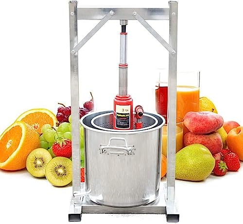 HACSYP Fruchtpresse Manueller Entsafter for Trauben, 12 l Fruchtsaft-Maschinenpresse, Edelstahl-Weinpresse, for Saft, Kräutersaft, Apfelwein, Wein, Olivenöl
