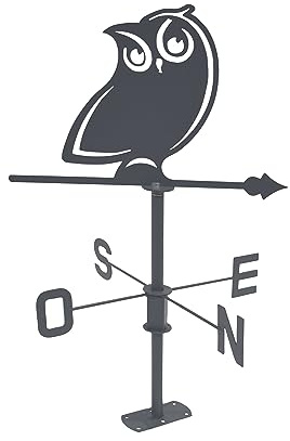 Louis Moulin Wetterfahne Eule 45 x 72,5 cm – Anthrazit