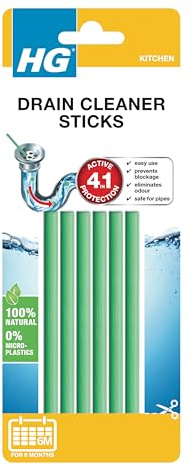 HG Lot de 6 déboucheur de canalisation, bâtons de canalisation, nettoyant puissant, déboucheur d'évier
