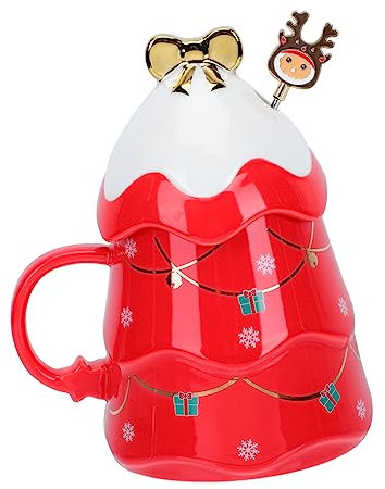 HEMOTON Keramikkaffeebechern Mit Weihnachtsmotiv Tragbarer Getränkebecher Mit Henkel Kompakt Und Langlebig Für Haushalt