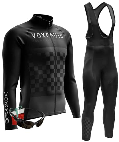 Conjunto de Maillot Ciclismo Manga Larga Hombre con Culotte Otoño Secado Rápido Transpirable Custom Conjunto ciclista Pro Team