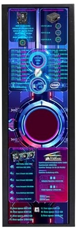 VSDISPLAY 14,5 Zoll 2560 x 720 USB C IPS LCD Monitor, universeller Ersatz für 360 mm Lüfter & Kühler des PC -Gehäuses, für DIY CPU GPU Computer PC Case Display