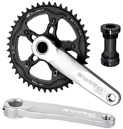 FFYUTING 110BCD Rennrad-Kurbelgarnitur, 170 mm, hohl, integrierter Kurbelarmsatz, Fünf-Klauen-Form, 38–52 Zähne, einzelnes Kettenrad, Aluminiumlegierung, für 8–12S