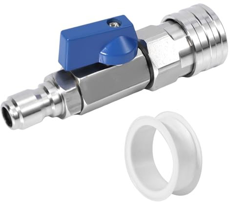 NQEUEPN Quick Connect Ball Valve, Stainless Steel Pressure Washer Ball Valve 3/8 Inch High Pressure Washer Ball Valve Kit for Power Washer Hose
