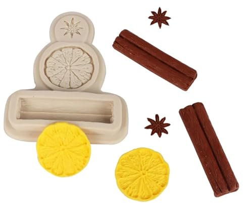 Epoxidharz-Formen, 12,6 x 10,4 cm, Zitrone, Zimt, Stern, Anis, Silikonform, Cupcake, Süßigkeiten, Backform, Schokolade, Fondant, Kuchen, Dekorationswerkzeuge
