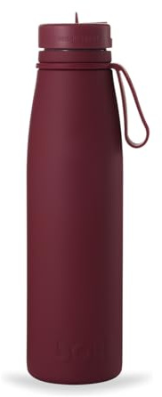 onegreenbottle EVOLUTION Stainless Steel Bottle, Triple-Walled Isothermal Insulated Water Bottle - Leakproof Bottle for Hot and Cold Drinks (Dark Cherry)
