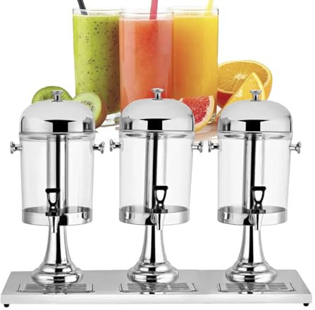 Dispensador De Bebidas De Acero Inoxidable, Cerveza, Agua, Jugo, Bebidas FríAs, Dispensador De Bebidas Transparente, MáQuina Dispensadora De Bebidas De Acero Inoxidable,Silver-TripleShape