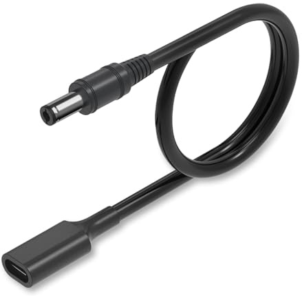 USB C to DC 5.5mm x 2.1mm Adapter Cable, PD 15w 3.28ft Type C Female to Male Cable for Mini Fan, LED Strip Light, Recorder, Webcam Router, Scanner, 1Pack