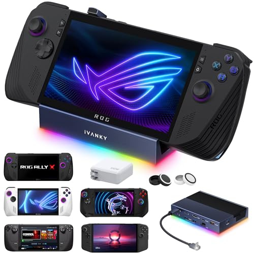 iVANKY 14-in-1 RGB Docking Station | for ROG Xbox Ally X/Steam Deck OLED, 4K@120Hz Foldable Dock with HDMI, USB 3.2, SD/TF Slots, 1Gbps Ethernet, 100W Charge