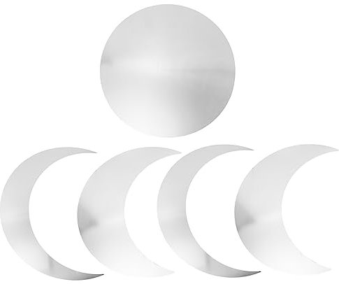 jojofuny Moon Phase Mirror Wall Sticker Set Adhesive Acrylic Decor Moon Art for Living Room