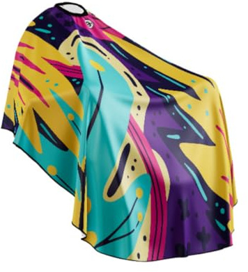 Professional Barber Cape - Hair Cutting Cape with Adjustable Snap Colar, Salon Quality Styling Cape for Hairdressers and Barbers - Fiji - Snap Collar