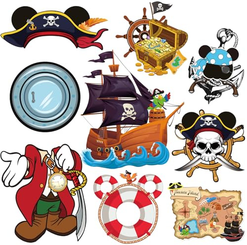 RiVolTa Mouse Cruise Door Magnets - 9 PCs Pirate Captain Ship Decorations | Funny Cabin Magnetic Stickers Stateroom Sea Navigation Anchor Decals for Party Carnival Refrigerator Car Garage Accessories