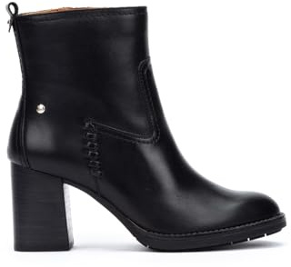 Pikolinos Palencia Botines de Tacón Mujer | en Cuero | Cremallera | Negro