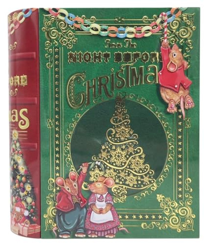 Home of Christmas Scatola, scatola di Natale, biscottiera, scatola di conservazione, scatola per biscotti, scatola di latta. Conservazione per biscotti e pan di zenzero (scatola libro La notte prima