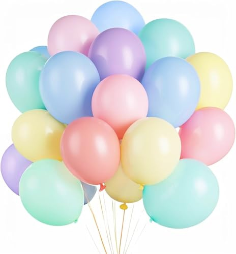 50 palloncini pastello – macaroon Ø 35 cm per compleanno, matrimonio e festa, aria ed elio (colore a scelta)