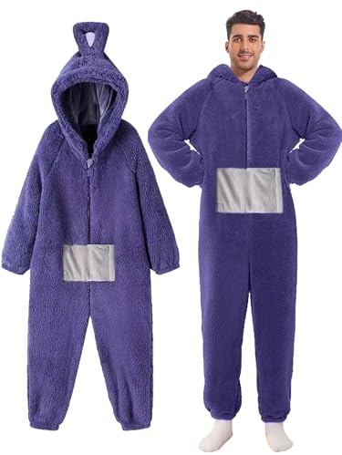 shengo Costume adulte pyjama femme homme grenouillère carnaval une pièce costume cosplay homewear pyjama douillet combinaison avec capuche fête