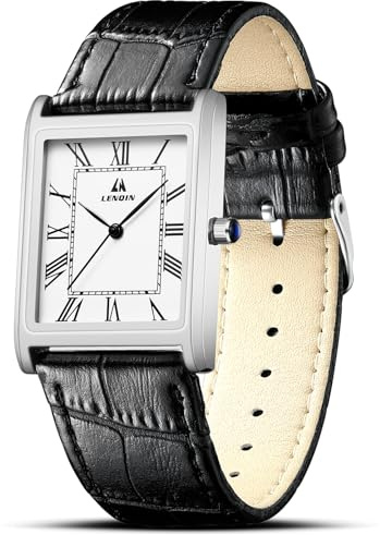 Mens Watches Analog Quartz Watches for Men Waterproof Men's Wrist Watch | Roman Numeral Mminimalist Dial Mens Designer Retro Watch Leather Band