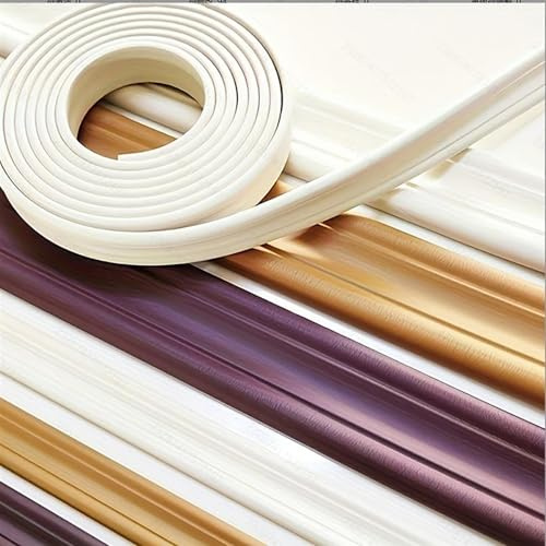 HENANCXF 5M (16.4FT) Flexible Flexble Sockelleiste - Selbstklebende Fußleiste Montagekleber - Wandverkleidung für Fliesenkanten, Decken, Spritzschutz - Wasserdicht (Size:3cm,Color:Brown)