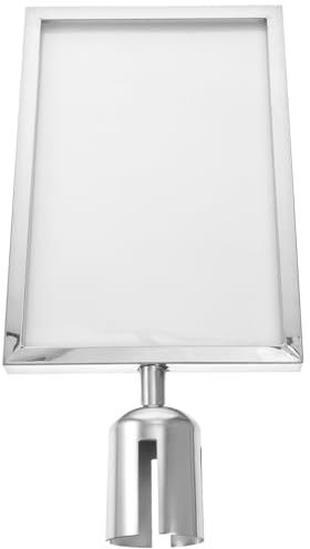 Zerodeko Stanchion Sign Holder Vertical Portrait Frame for Queue Barrier Crowd Control Post Top Display 17.32X8.66X2.55 Inches for Airport Office Hallway