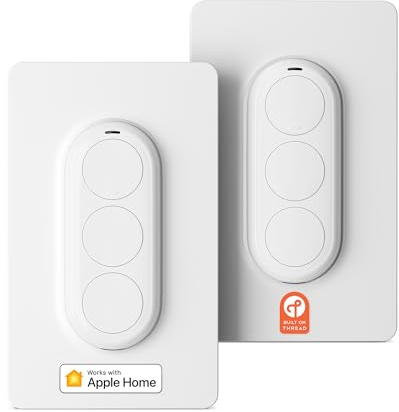 Airversa Smart HomeKit - Controlador de botón inteligente de 3 botones, compatible con Apple Home a través de hilo (requiere concentrador doméstico), disparador para encendido/apagado, escenas y