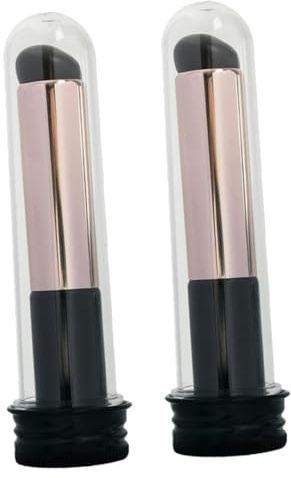 SEWACC Brocha para Labios de Silicona Multifuncional Aplicador de Bálsamo y Mascarilla Labial Cabezal Redondo 2 Unidades Estuche Portátil para Maquillaje Profesional