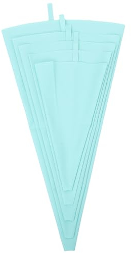 Mikikit 5 pezzi Poche per Dolci in Silicone Riutilizzabili Sacchetti per Decorazione Torte e Pasticceria Flusso Uniforme per Glassa e Crema per Biscotti e Cupcake Colore Verde Tpu