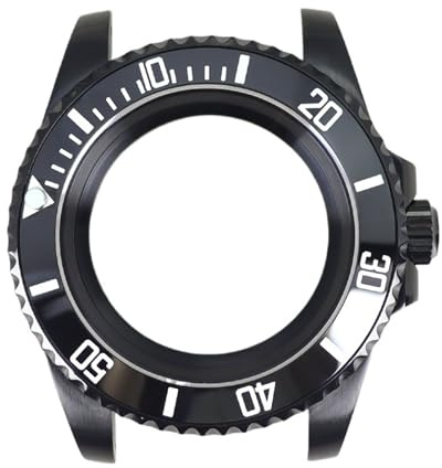 1 st 40 mm for klockfodral delar for NH35 NH36 NH34 NH70 svart keramisk enkelriktad ram 20ATM(7)
