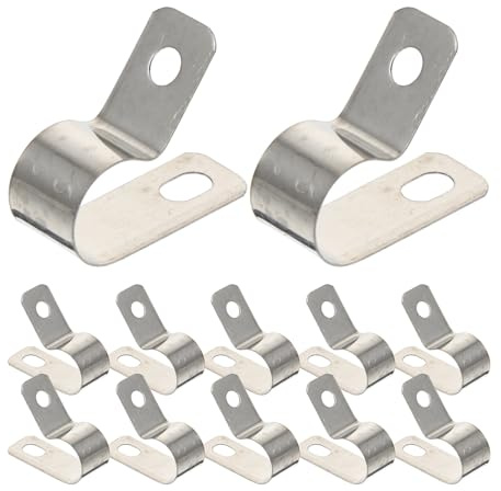 FESTFENDS Fermacavo in Acciaio Inox 304 Tipo R, Set 20 Pezzi, Clip per Fissaggio e Organizzazione Cavi, Supporto Resistente per Uso Domestico, Ufficio e Magazzino