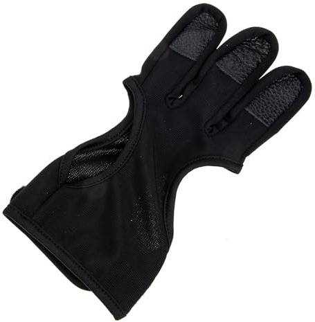 CALLARON Guanto da Tiro L'arco Resistente All'usura in Materiale Spesso, Protezione Regolabile per Dita, Attrezzatura Portatile per Caccia e Sport All'aperto, Compatibile Arcieri Ricurvi