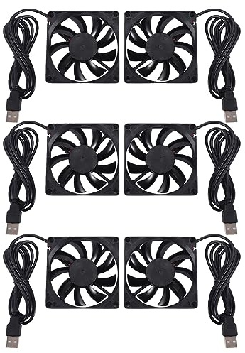 Ehwisbe 80mm 5V Ventilador USB 80mm 8cm 8015 Ventilador de Refrigeración DC Sin Escobillas PC Computadora Enrutador Caja Ventilador Enfriador 6 Uds