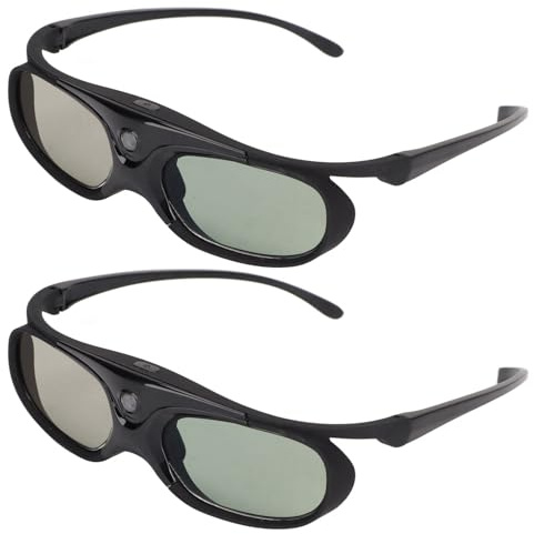 Generic 3D Active Shutter Glasses Lightweight DLP Link Projector Glasses for 3D Viewing DLP Projectors for Movie Enthusiasts 2Pcs