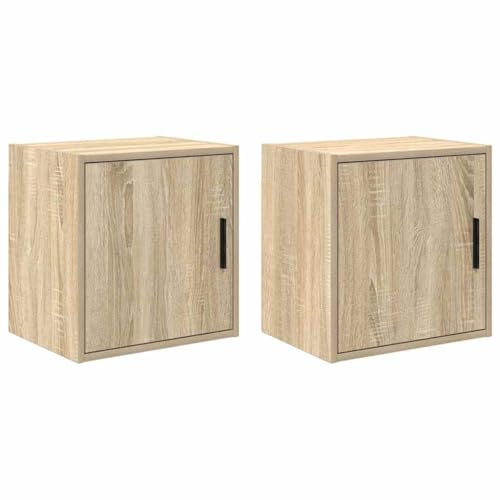 Nqyjm Armadietti da parete per garage, 2 pezzi, rovere Sonoma, armadio sospeso, armadietto sospeso, per officina, garage, ripostiglio, lavanderia, 40 x 30 x 41 cm