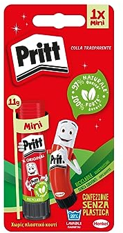 Pritt Colla Stick 11g, colla per bambini sicura e affidabile, colla Pritt per lavoretti e fai da te, con una tenuta forte per uso scuola e ufficio, 1 stick x 11g