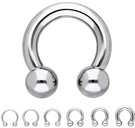 Treuheld® Hufeisen Piercing Ring - CBR - Dick & Groß - Silber - 32 Größen