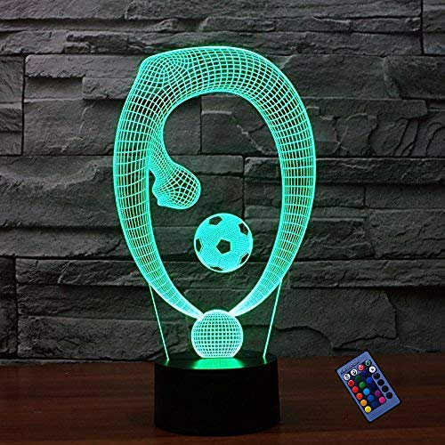Optische Täuschung 3D Fußball Gymnastik Nacht Licht 16 Farben Andern Sich Fernbedienung USB-Strom Touch Schalter Dekor Lampe LED Lampe Tisch Kinder Brithday weihnachten Geschenk