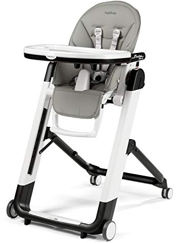 Peg Perego Siesta Follow Me Seggiolone Pappa Neonati Pratico, Reclinabile, Funzione Sdraietta, 4 ruote, Pieghevole, Design italiano per Bambini da 0 a 3 Anni (0-15 kg), Ice