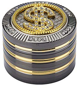 POLYFLAME Champ High Bling Dollar Grinder 40506119-Molinillo para Hierbas, Aluminio, Plata, pequeño