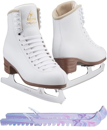 Jackson Ultima Figure Ice Skates Mystique JS1490 / Medium to Wide/Adult 9.5 Bundle with Guardog Skate Guards