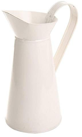 Byfri Vintage Tall-Metall-Shabby Chic-Creme Vase Krug Krug Blumen-Behälter für Hochzeit Home Decor