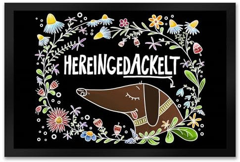 trendaffe - Hereingedackelt Fußmatte XXL mit Hund Motiv